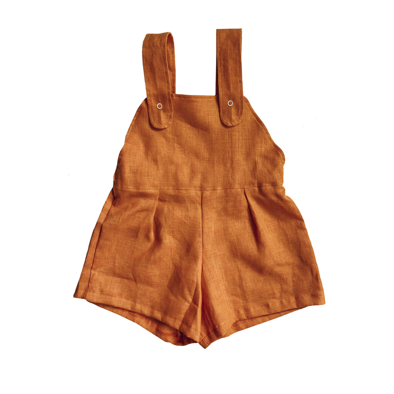Mustard Linen Romper