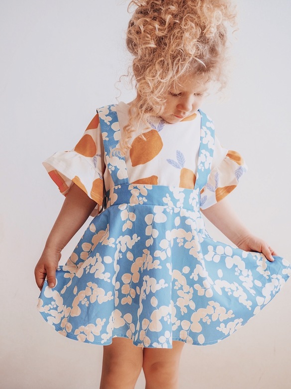 Floral Print Skirt with straps