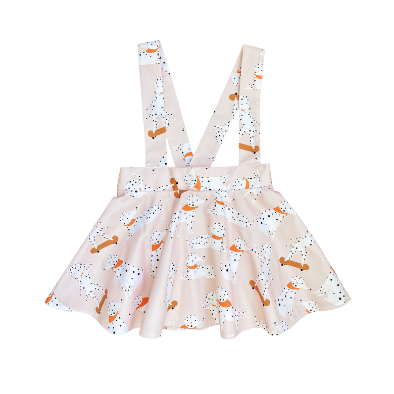 Dalmatin Print Skirt with straps