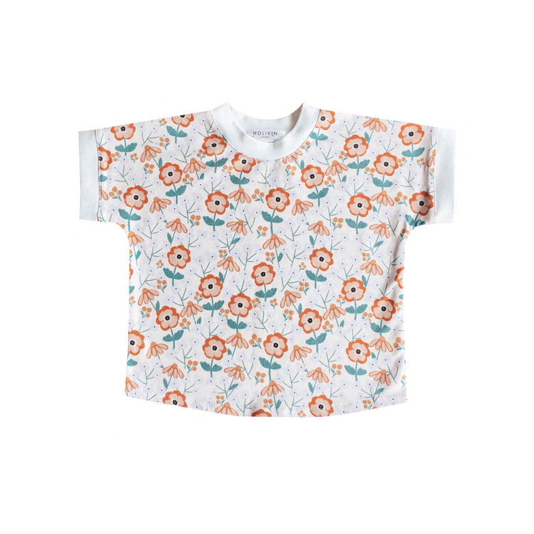 Vintage Flowers Cotton T-Shirt