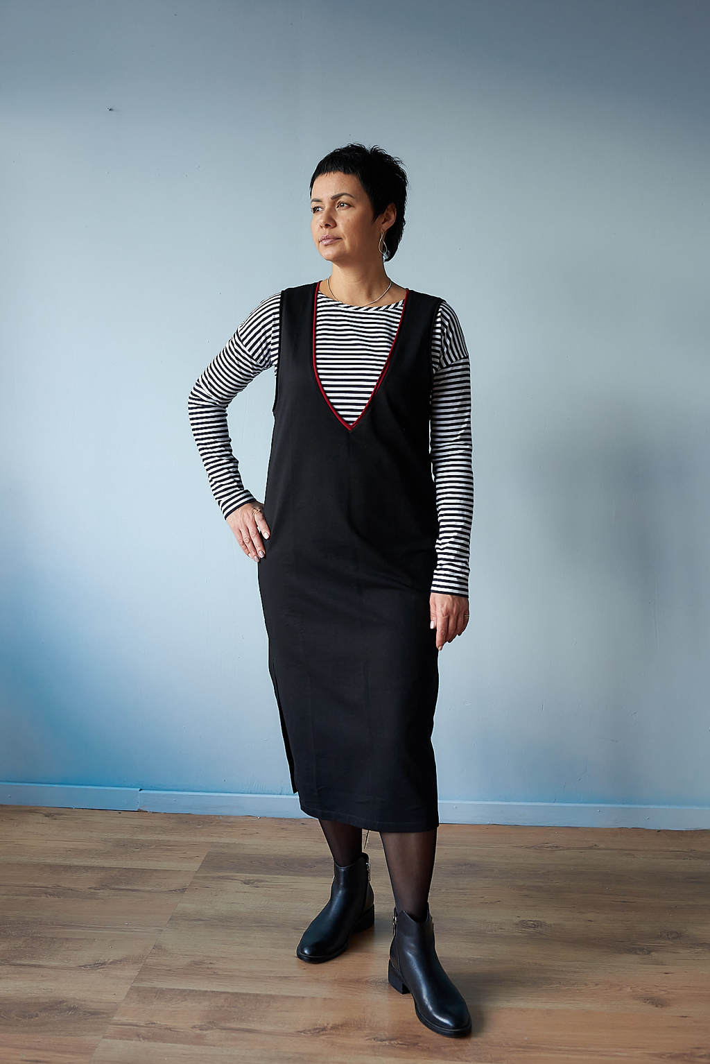 Сарафан двухсторонний черный