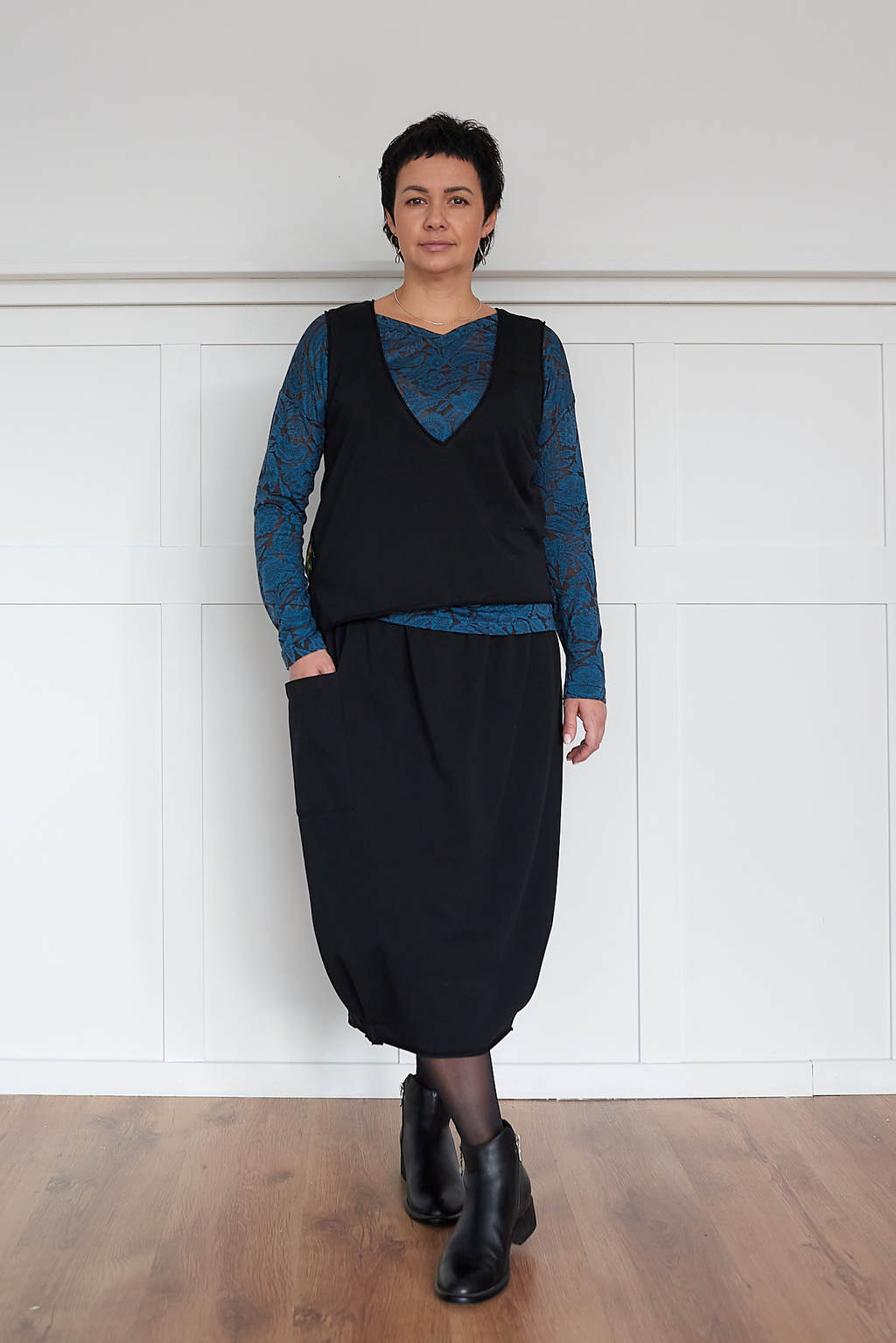 Юбка бохо черная