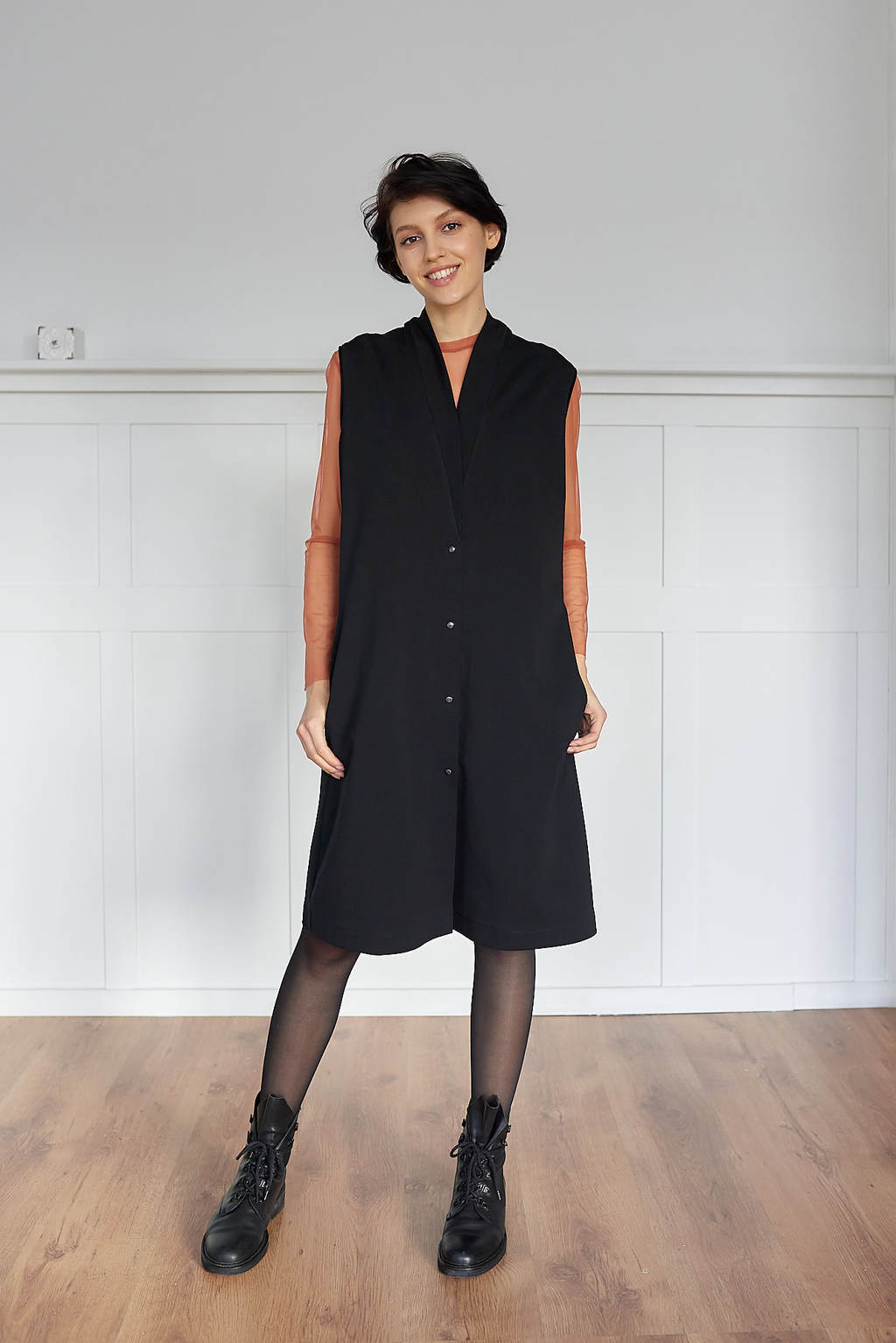 Сарафан с кулисой черный