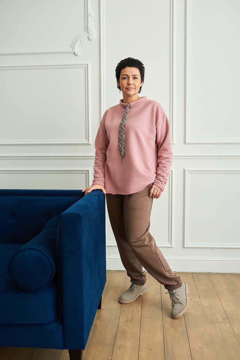 Толстовка со шнурком пудра