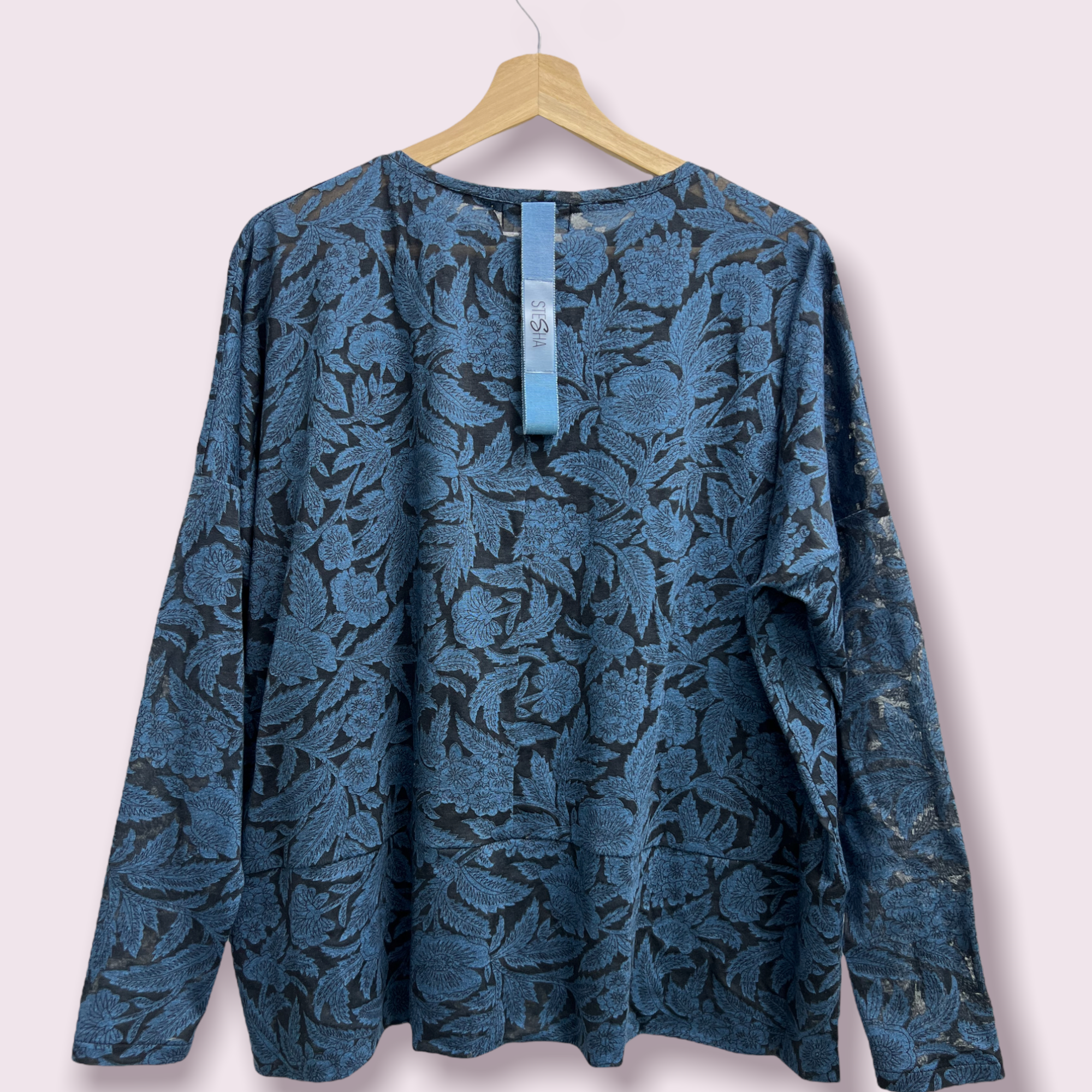 Лонгслив из сетки с принтом