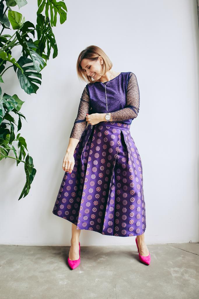 Юбка "Жаккард", фиолетовая