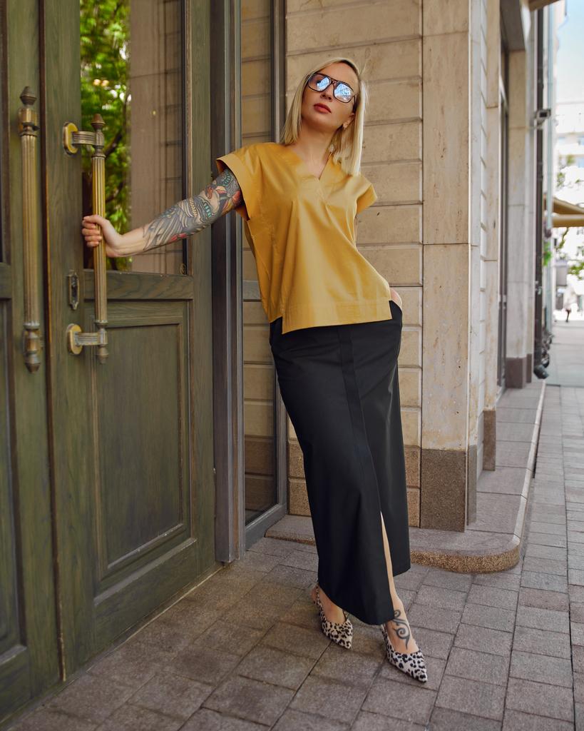 Блузка "Оригами", желтая