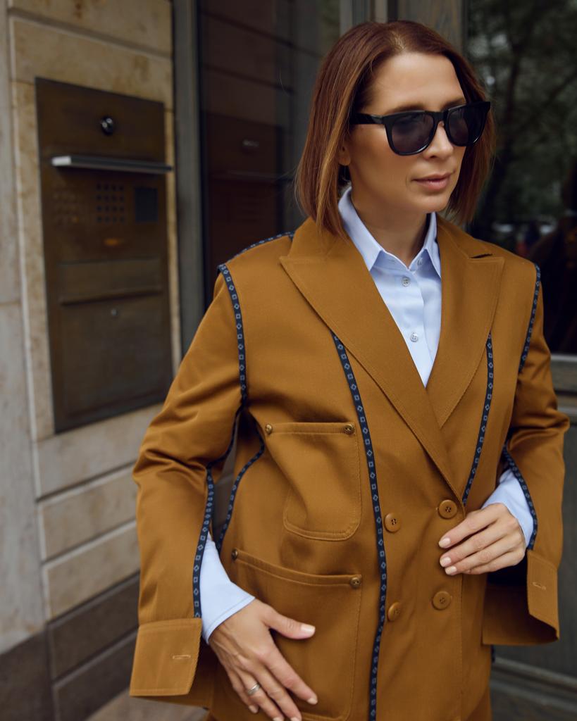 Жакет швы наружу,кэмел