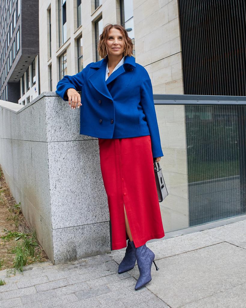 Юбка А-силуэта, красная