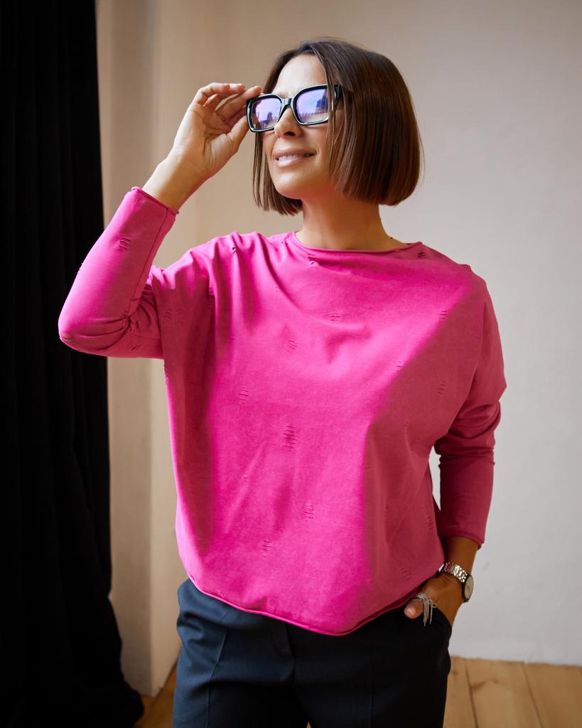 Лонгслив "Гранж", розовый