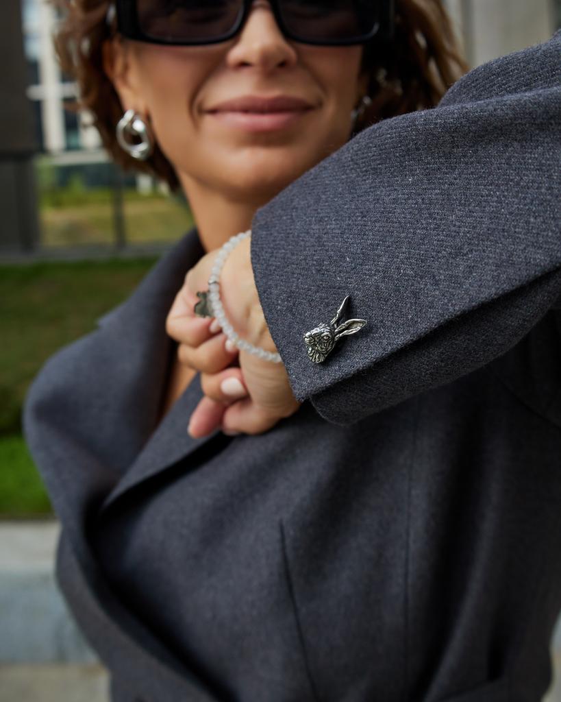 Запонки "Зайцы" ручной работы