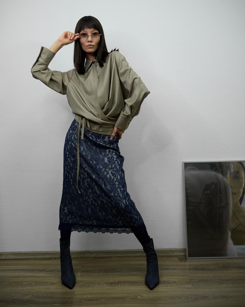 Юбка кружево, синяя