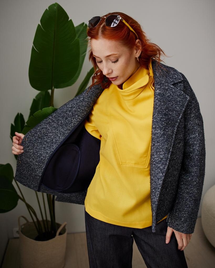 Куртка косуха оверсайз, синяя