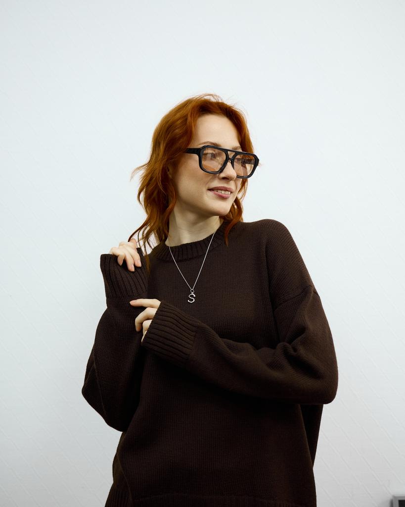 Свитер из мериноса, коричневый