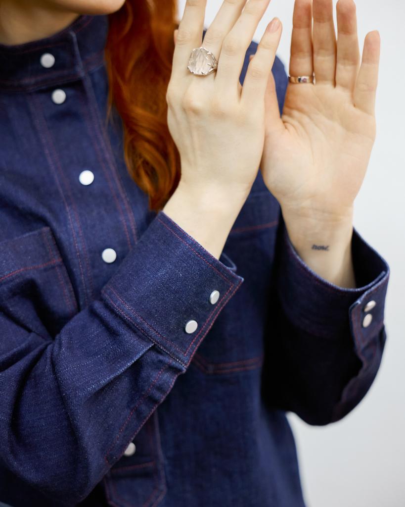 Рубашка джинсовая, синяя