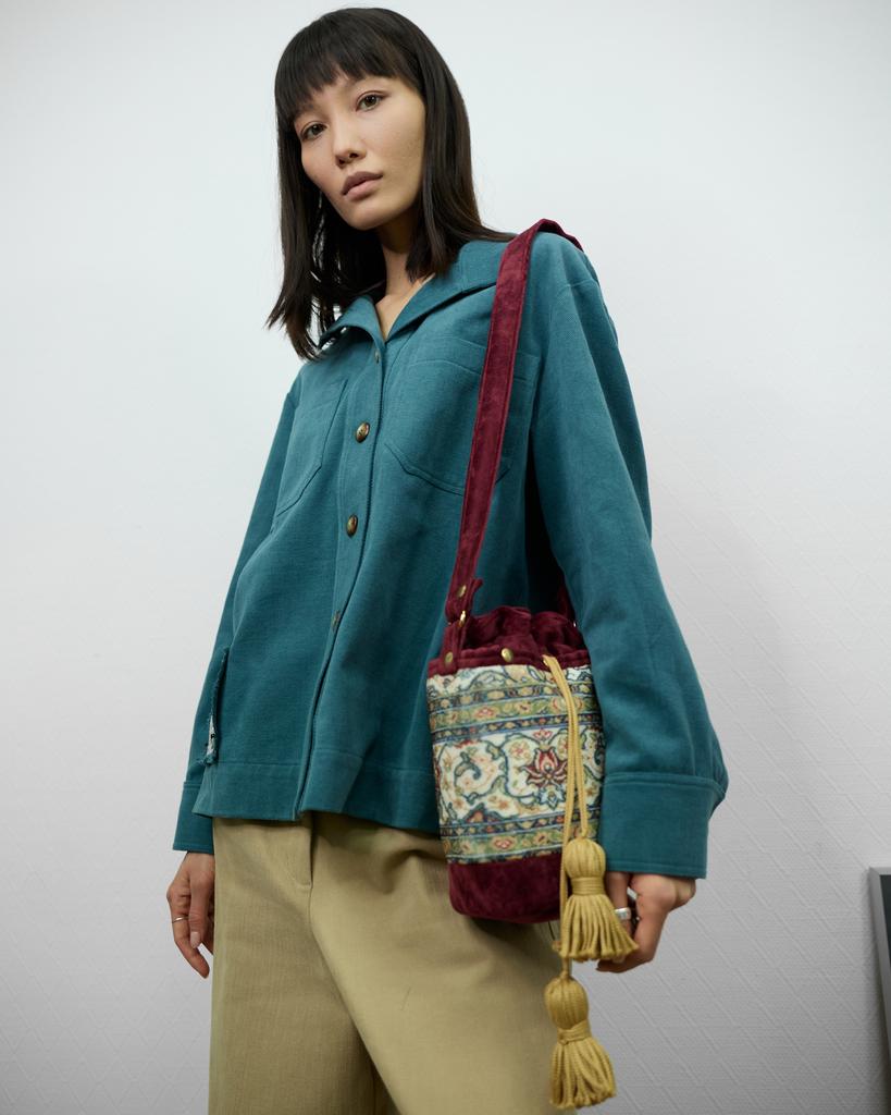 Рубашка с карманами, голубая