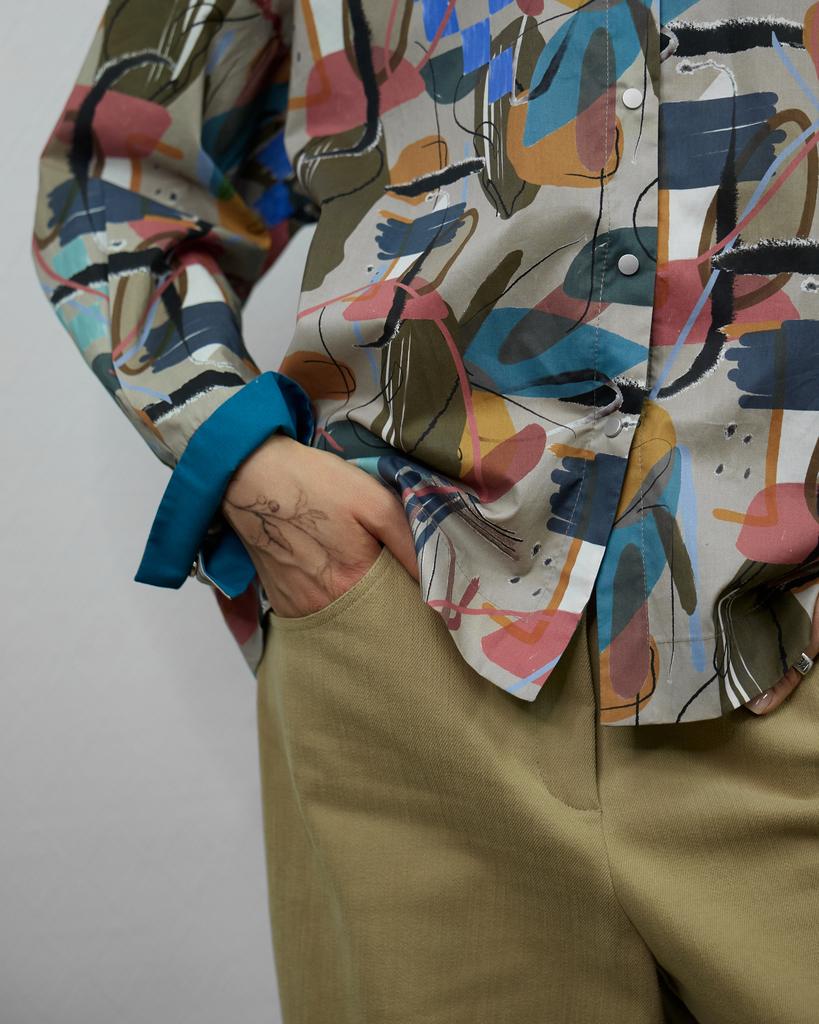 Рубашка оверсайз, цветная