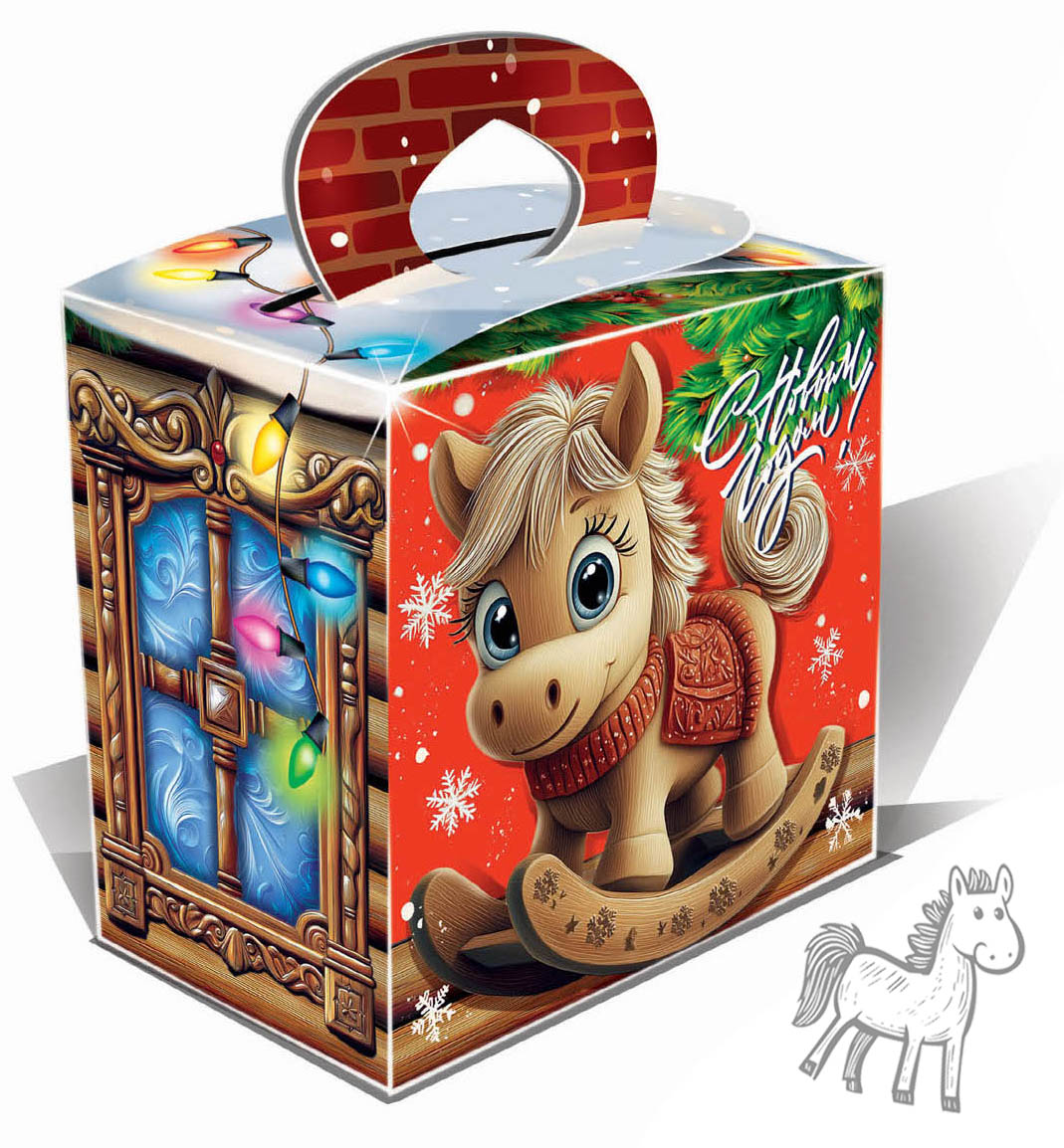 Новогодний подарок "Лошадка качалка"400гр