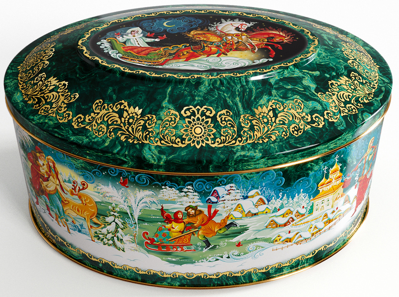 Новогодний подарок "Шкатулка малахит" 700гр