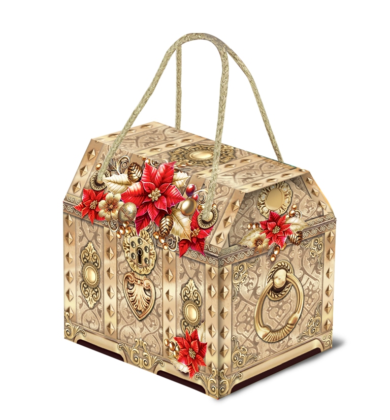 Новогодний подарок "Сундучок золотой" 900гр