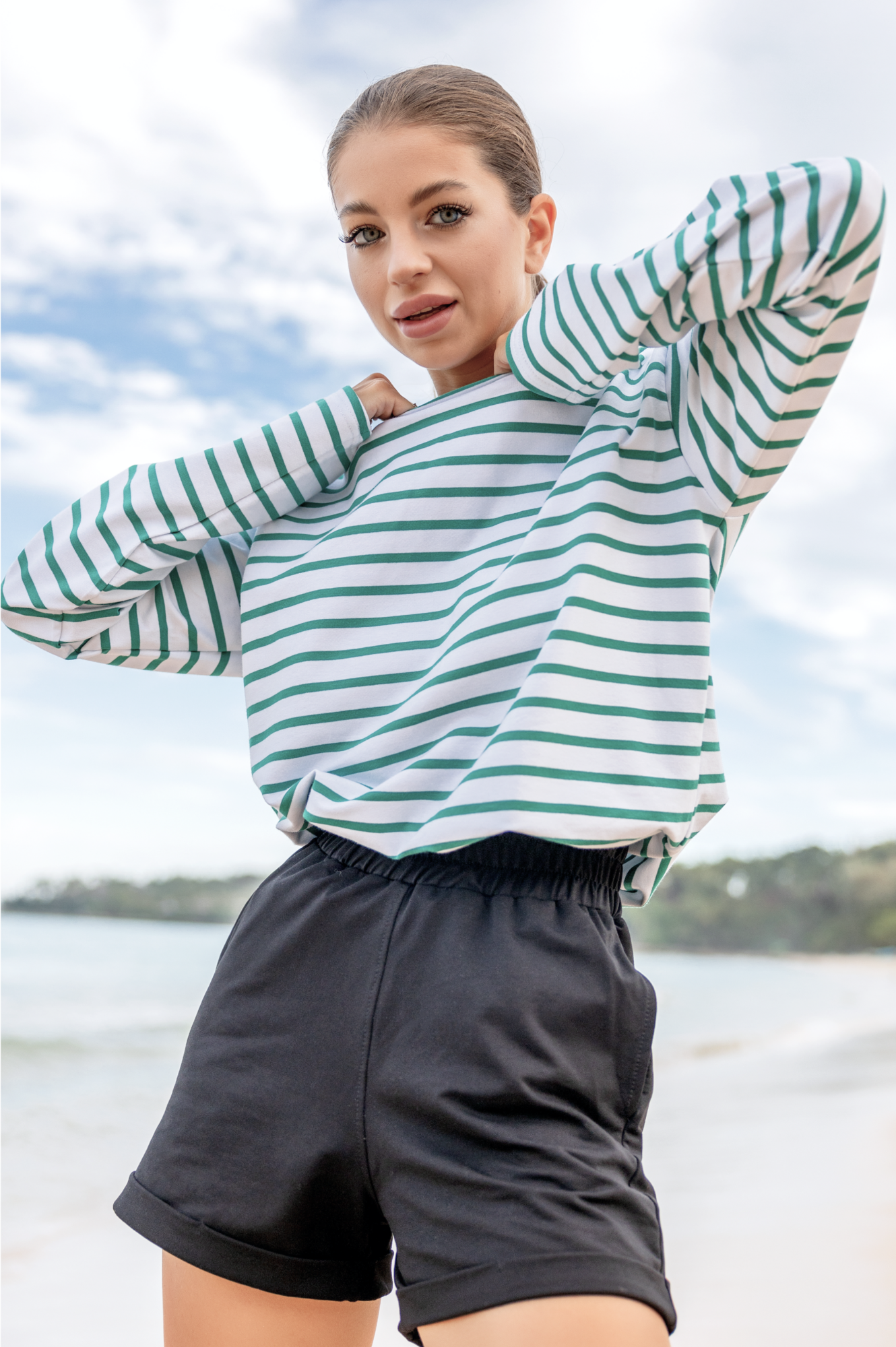 Тельняшка LANE Белый/Зеленый