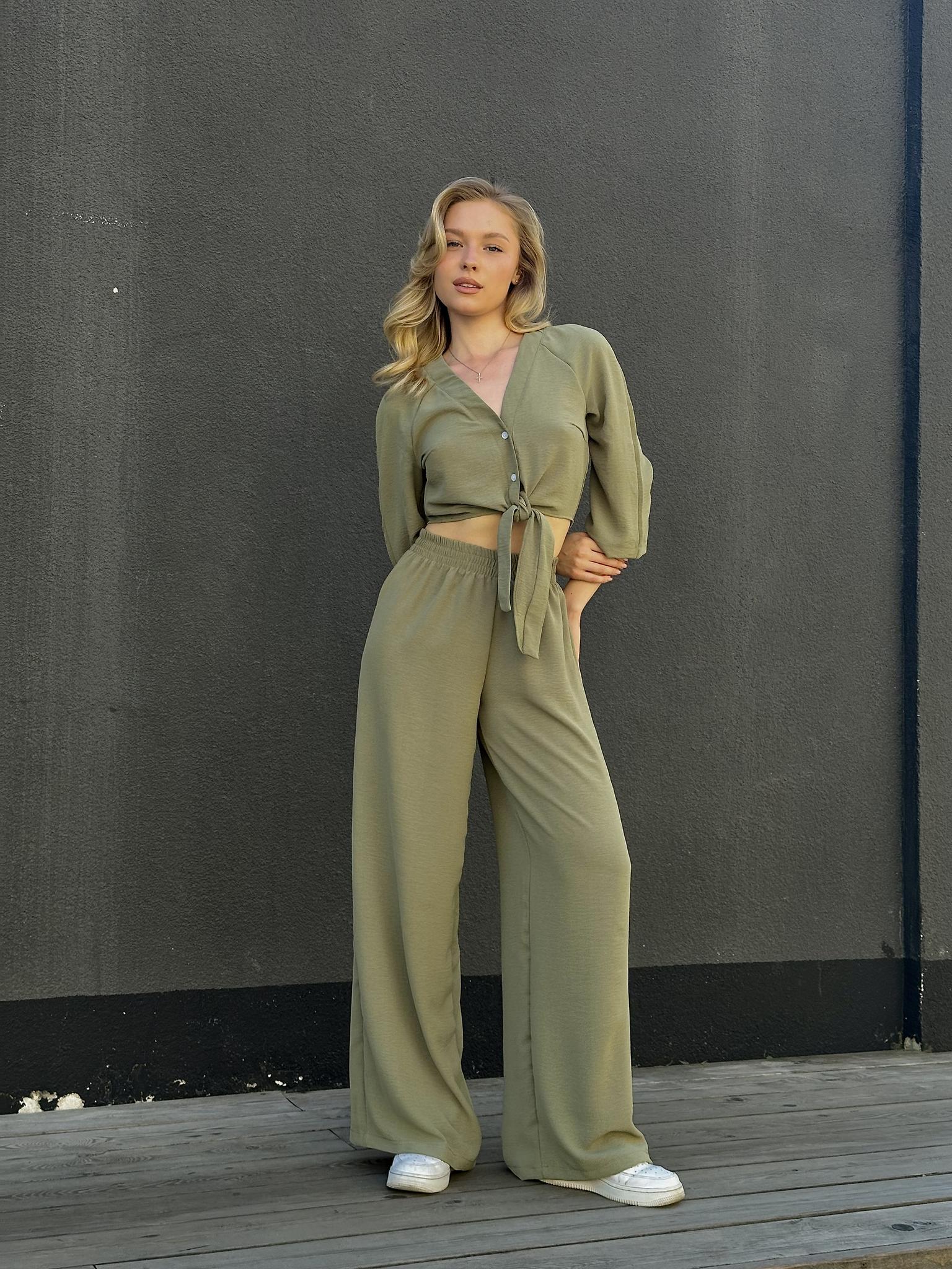 Костюм LINEN MANGO Оливка