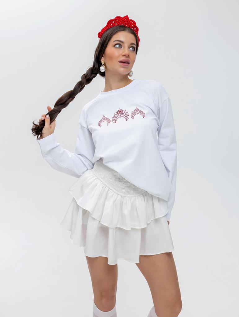 Лонгслив 3 девицы под окном Белый