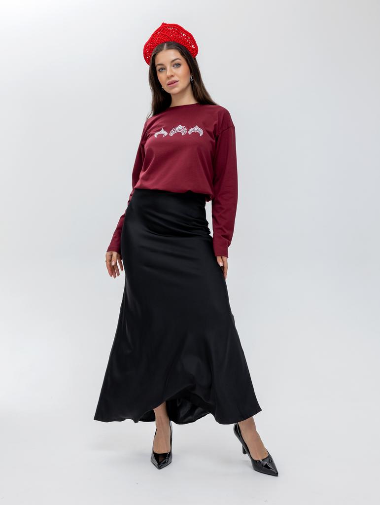 Лонгслив 3 девицы под окном Винный