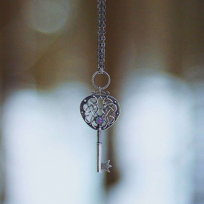 Winter Key - pendant with opal