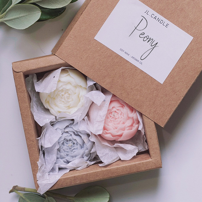 Подарочный бокс свечей Пионы