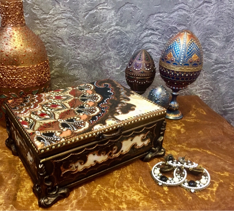 Шкатулка декоративная Pearl in chocolate