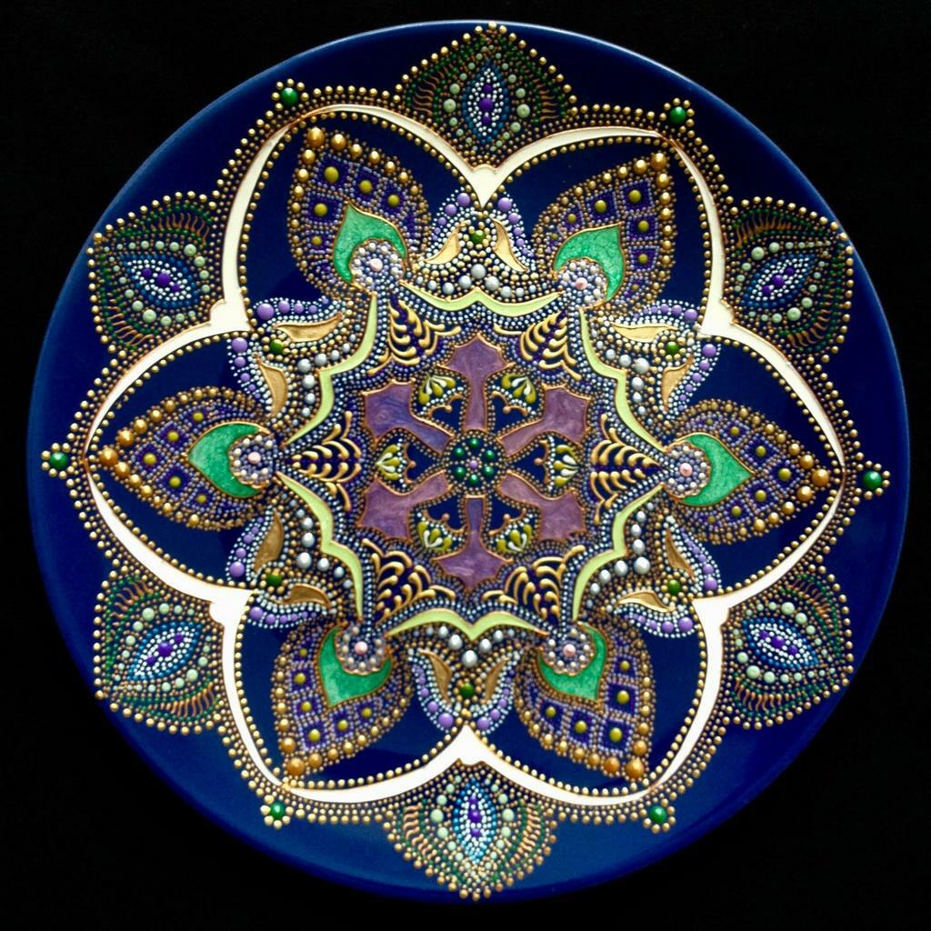 Тарелка декоративная Fireworks blue