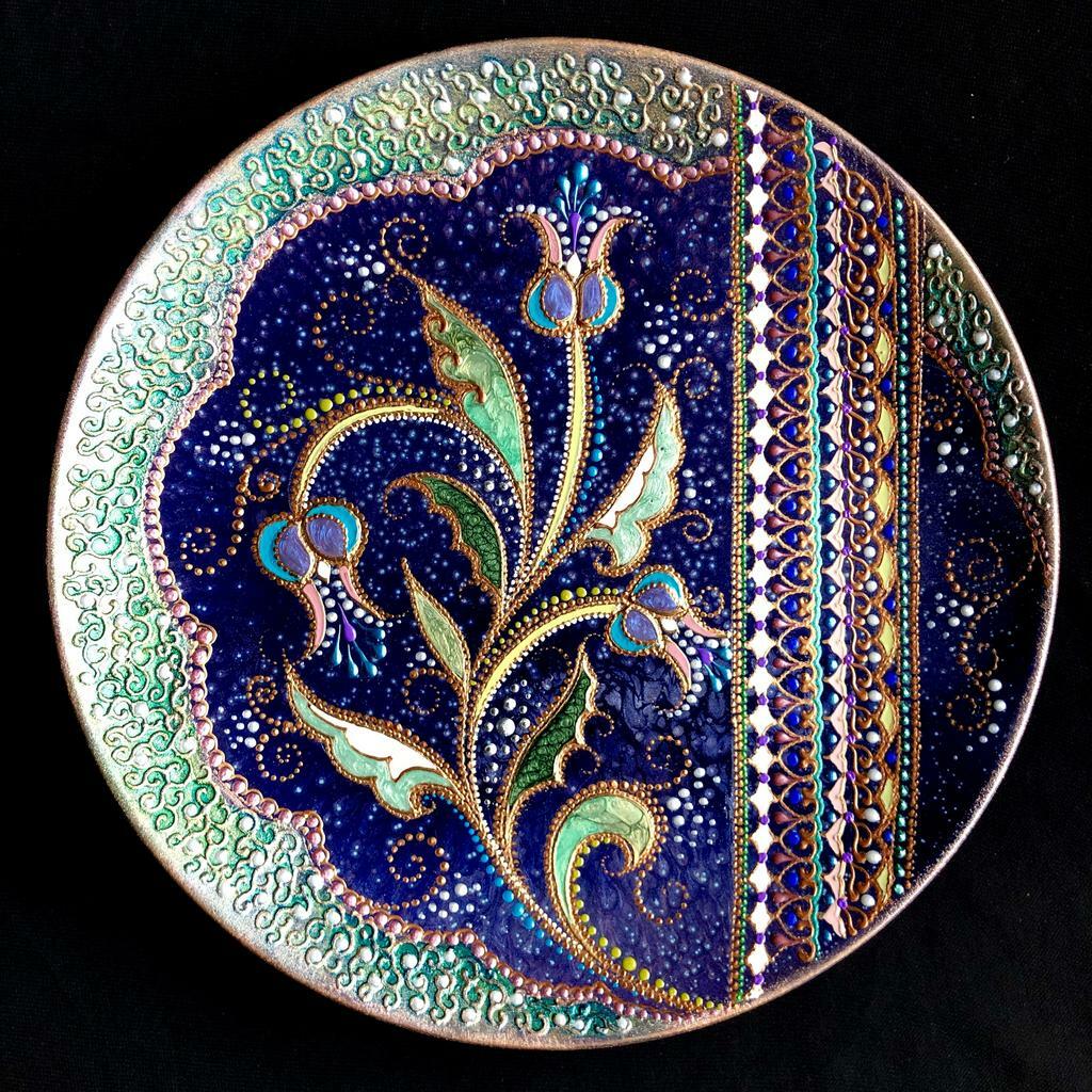 Тарелка декоративная Blue Silence