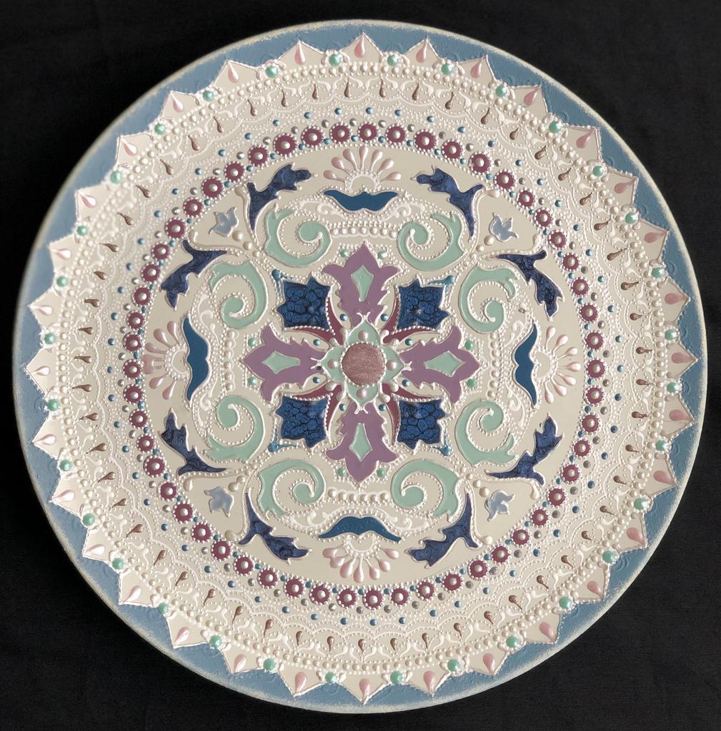 Тарелка декоративная из серии "Blue Dream"