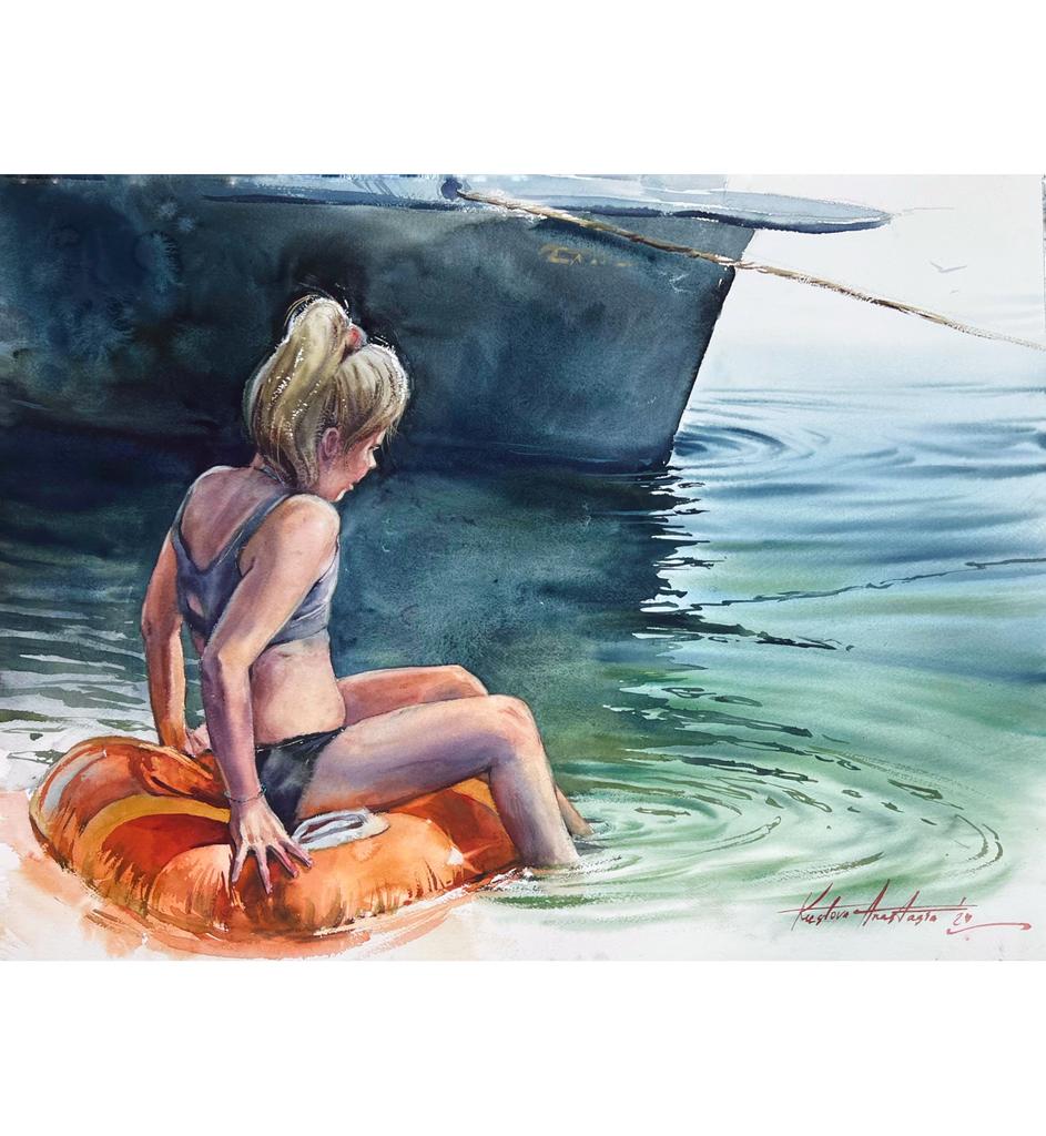 Картина  "Девочка на круге”