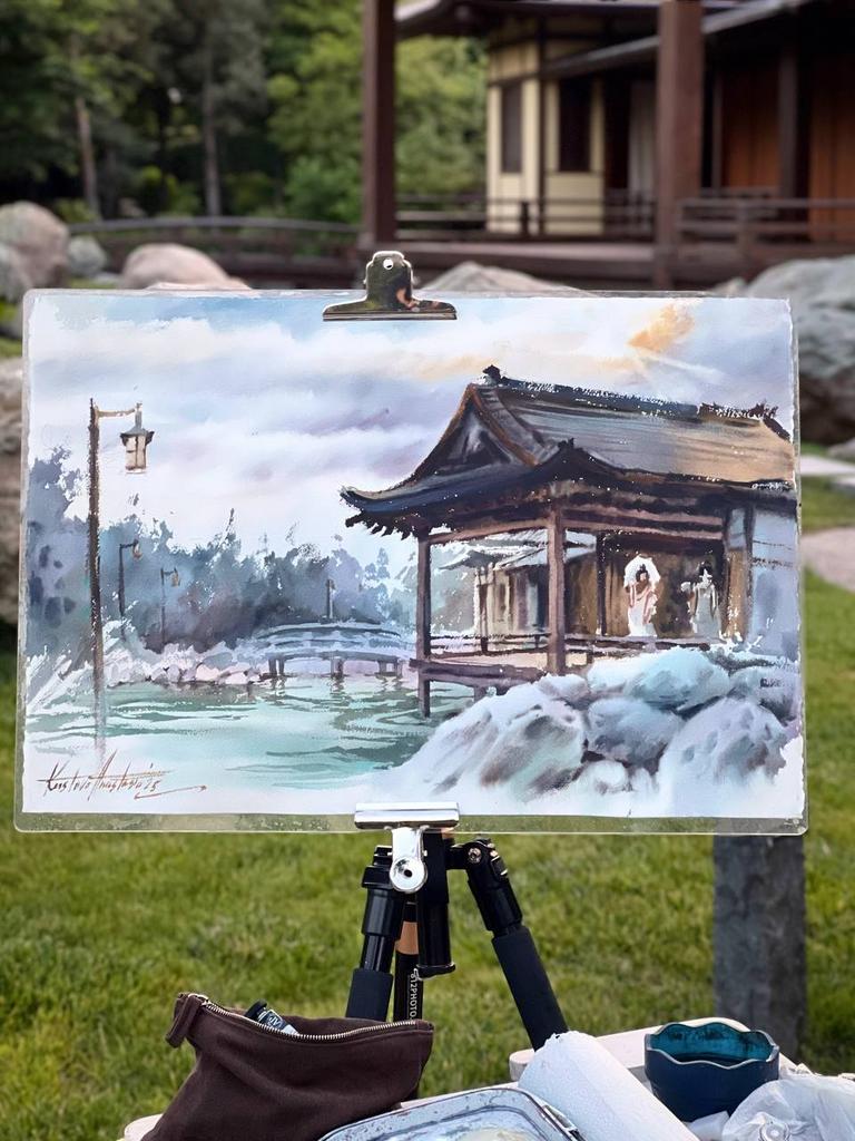 Картина  "Японский сад . Театр”