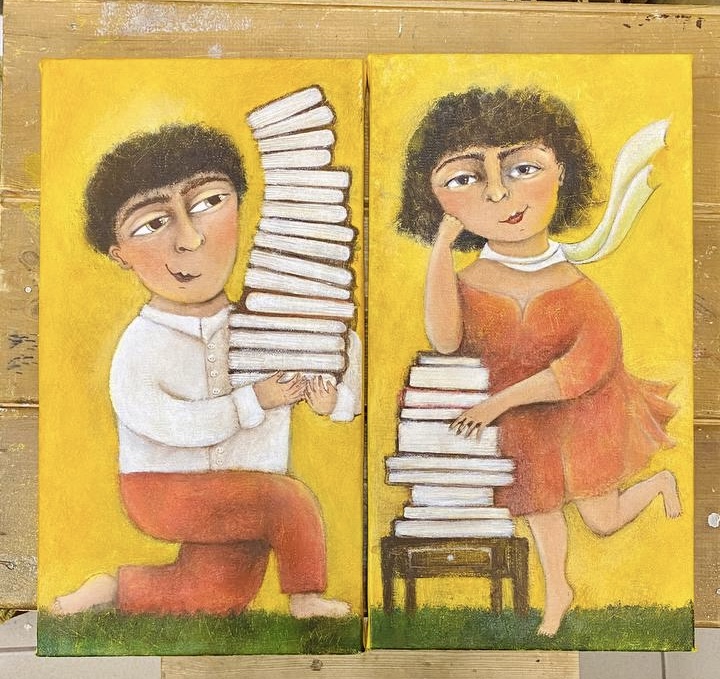 Роман в библиотеке