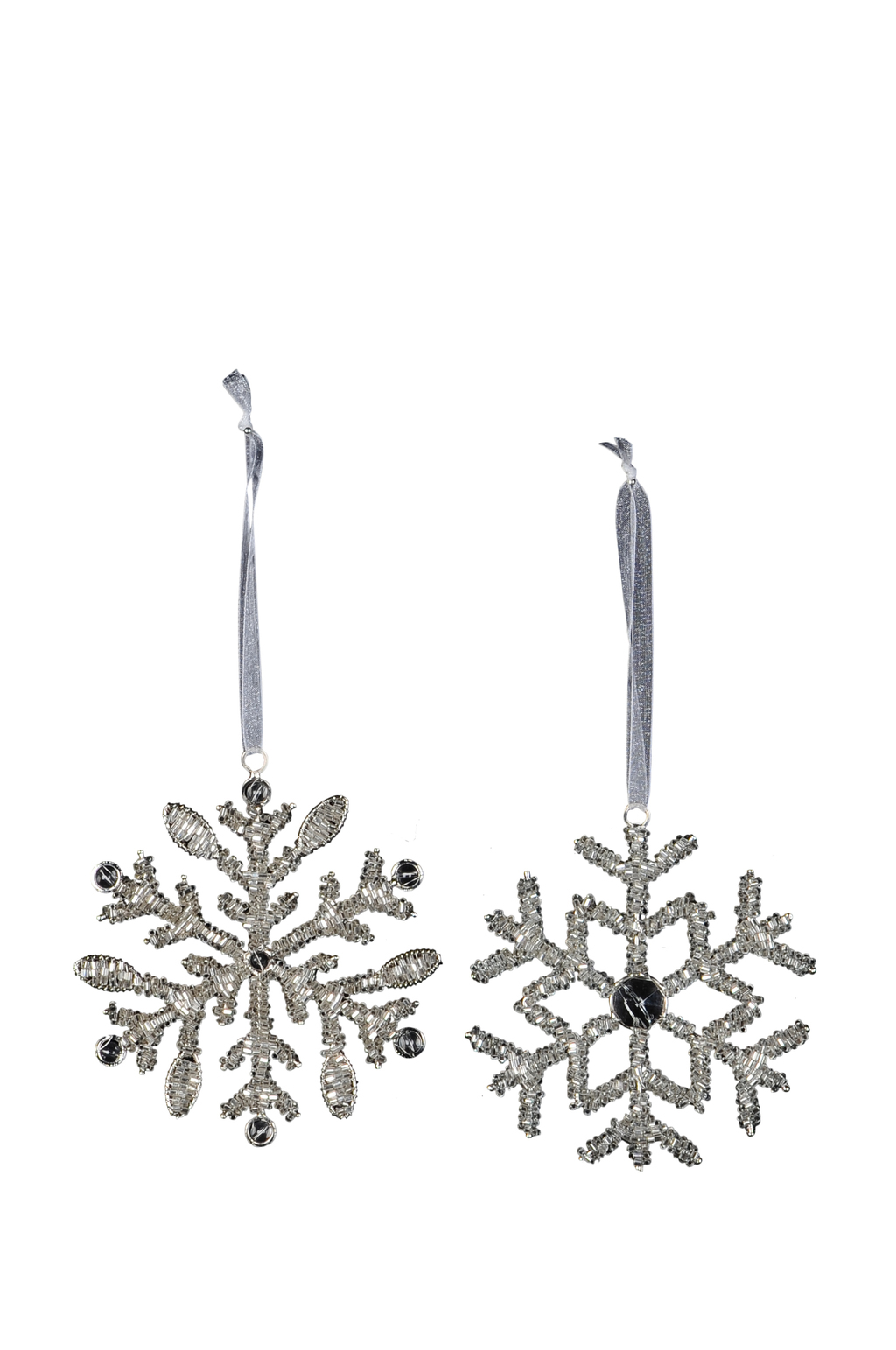 Декор подвесной "Снежинка" серебро (10/11 см) в ассортименте