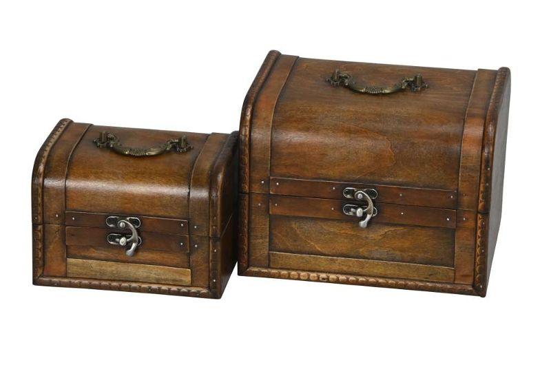 Набор из 2-х декоративных коричневых саквояжей