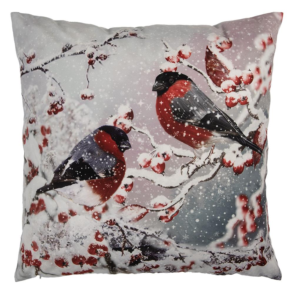 Наволочка декоративная "Снегири и рябина"