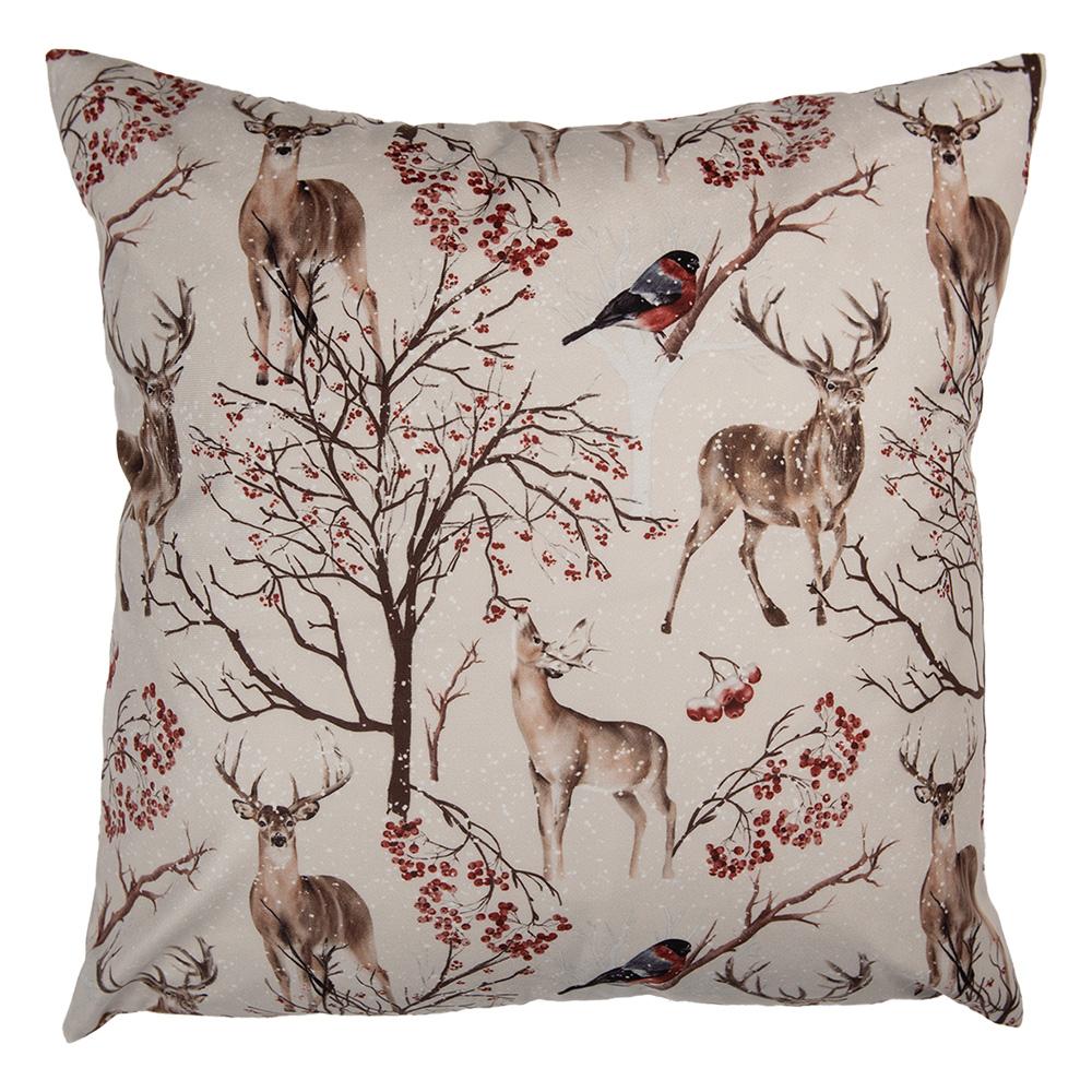 Наволочка декоративная "Олени и снегири"