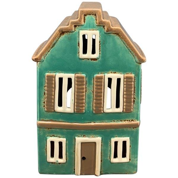 Подсвечник "Голландский домик" бирюза