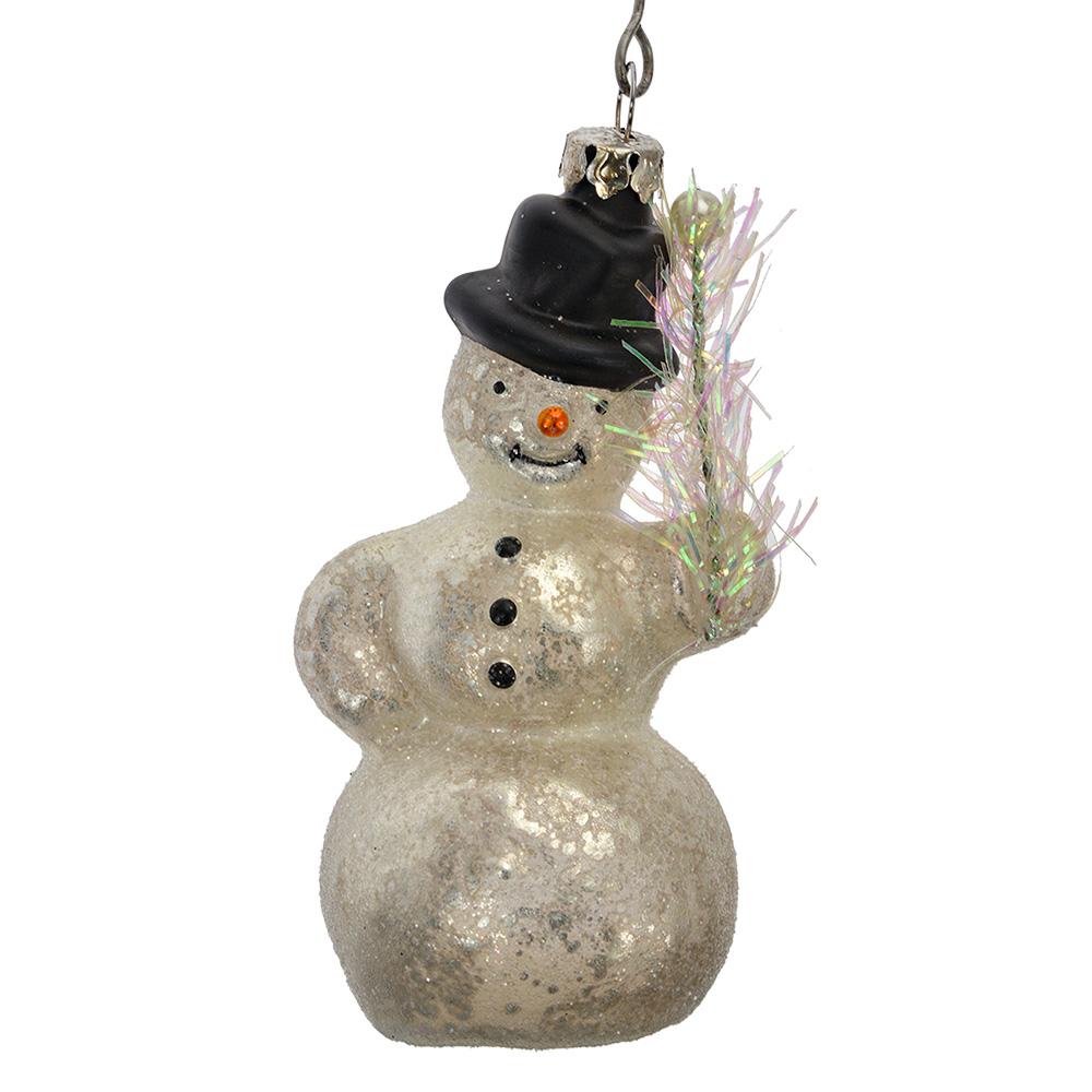 Ёлочное украшение "Снеговик-ретро"