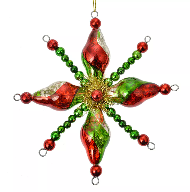 Ёлочное украшение "Снежинка - ретро"