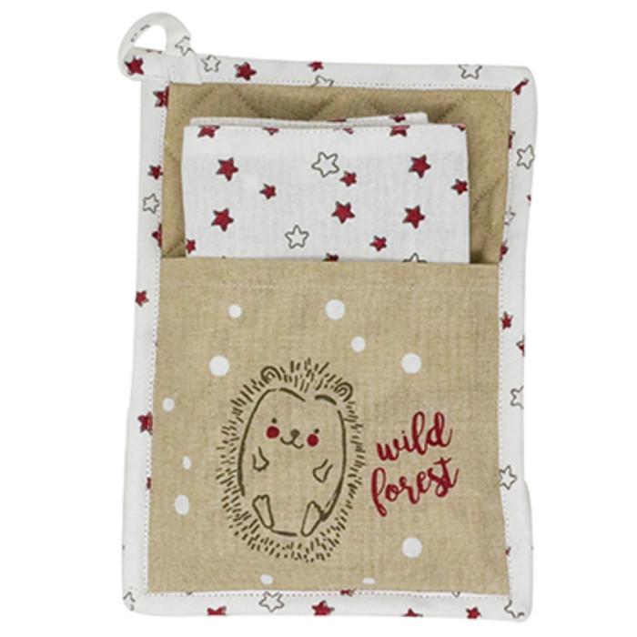 Набор прихватка+кухонное полотенце "Лес"