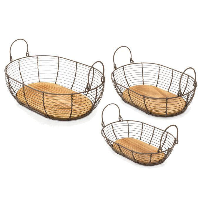 Набор из 3-х корзин "Вуден"