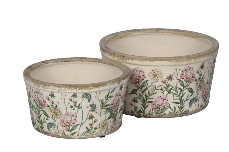 Набор из 2-х круглых кашпо "Флора"