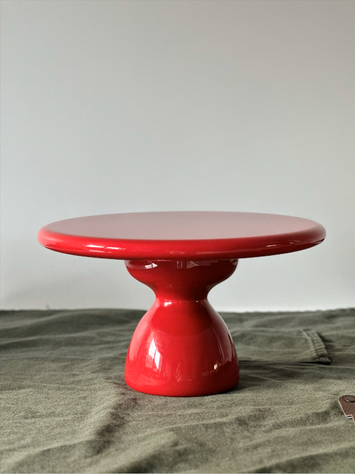 "Керамическая" тортовница красная