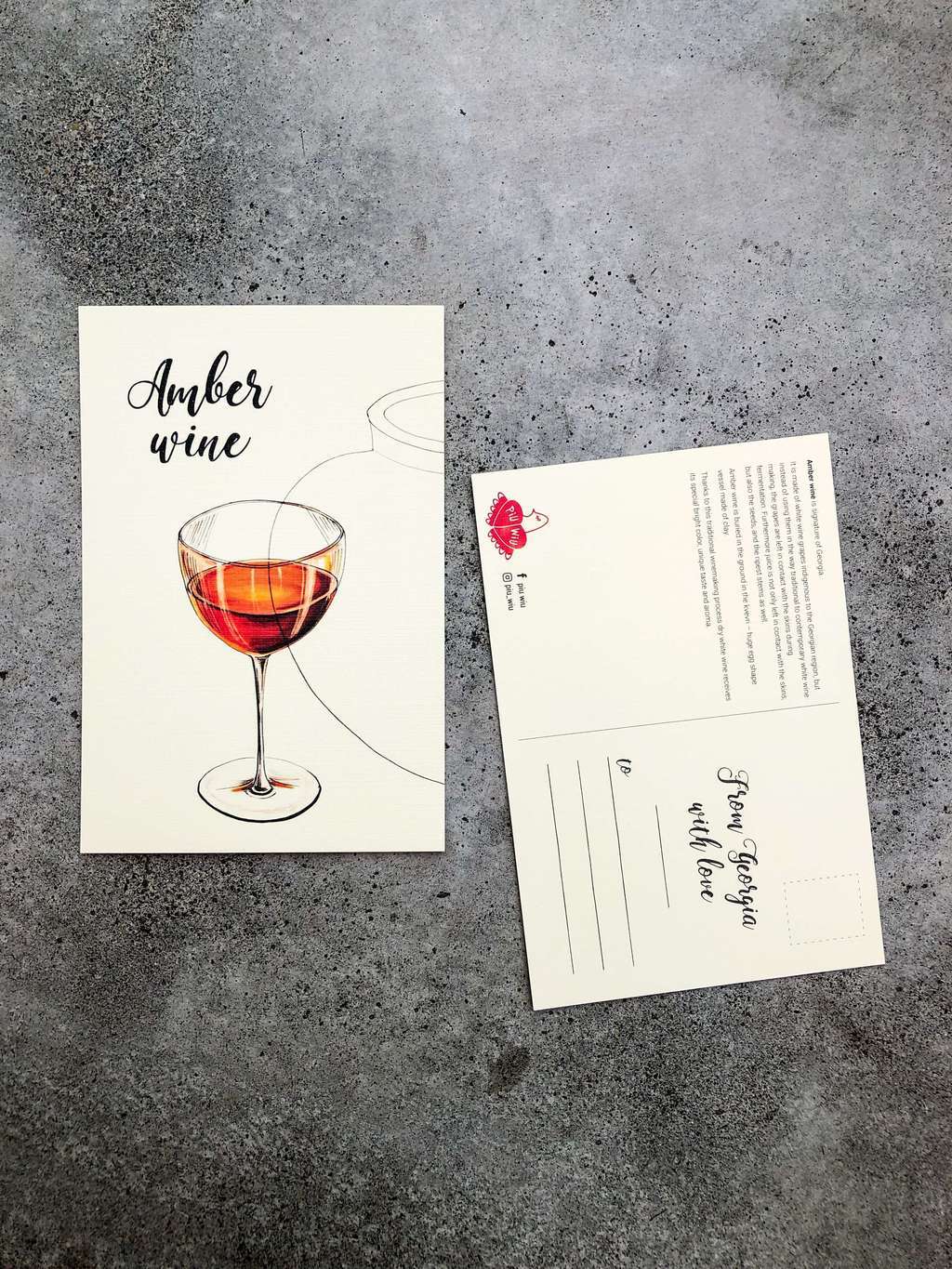 Открытка "Вино"/ Postcard "Amber wine"