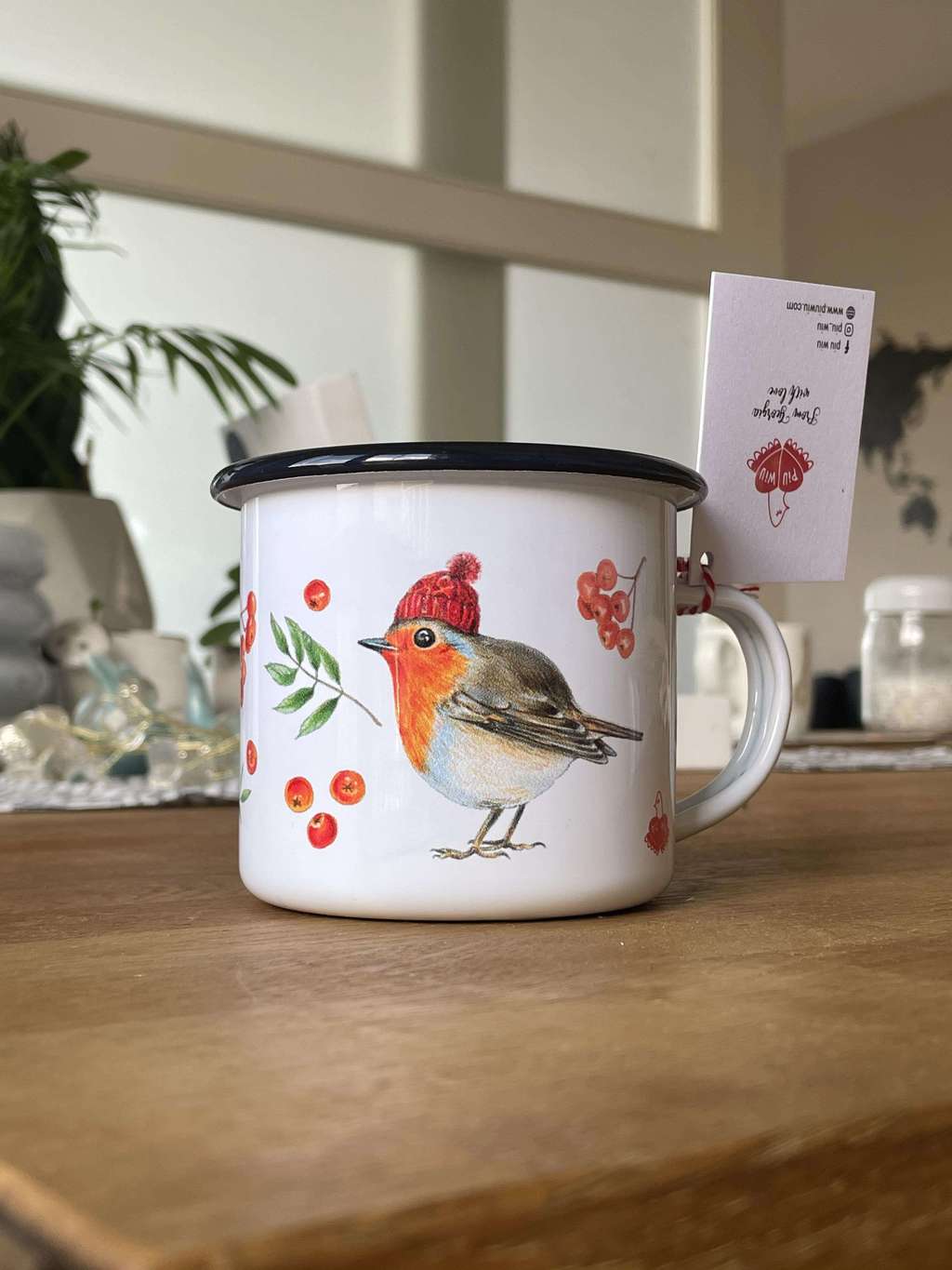 Enamel Mug Robin